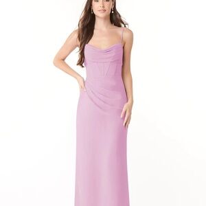 NWT 🌸 AZAZIE Mai Candy Pink Chiffon Evening Gown